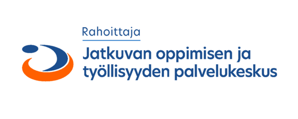 Logo, jossa teksti Rahoittaja Jatkuvan oppimisen ja työllisyyden palvelukeskus.